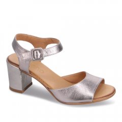 WOMEN'S NATALIA HEELED SANDAL-DARK SILVER