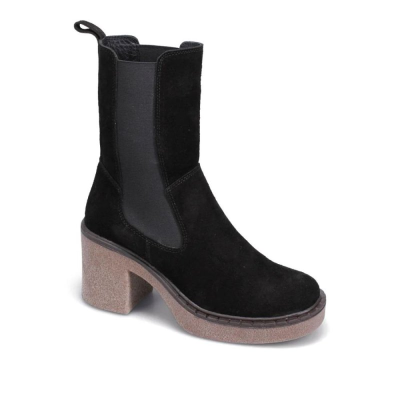 WOMEN'S HART HEELED CHELSEA BOOT-BLACK